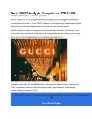 gucci swot analysis 2021|gucci competitor analysis.